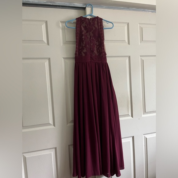 Lulus’ burgundy floor length prom dress. - Picture 3 of 3